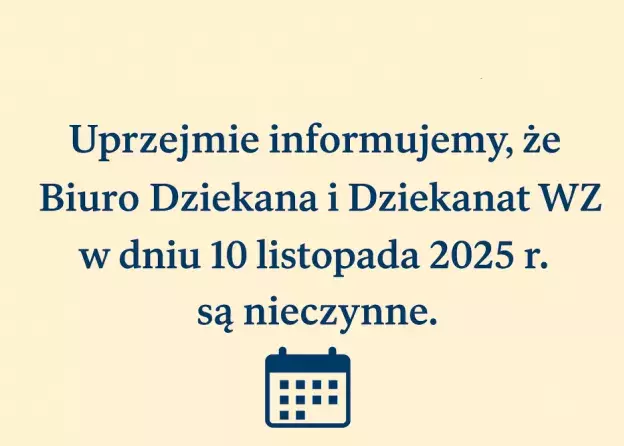 Zmiany w organizacji pracy w dniu 10 listopada…